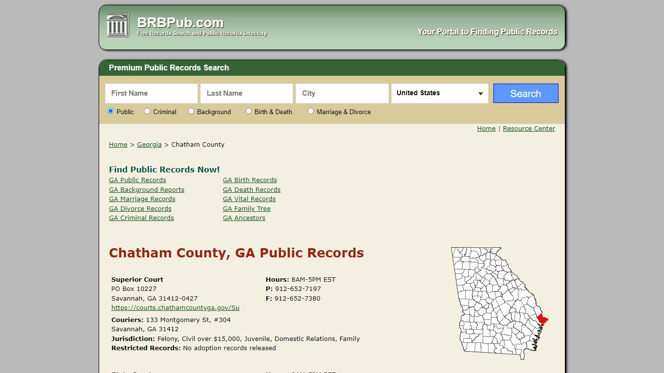 Chatham County Public Records | Search Georgia Government ...