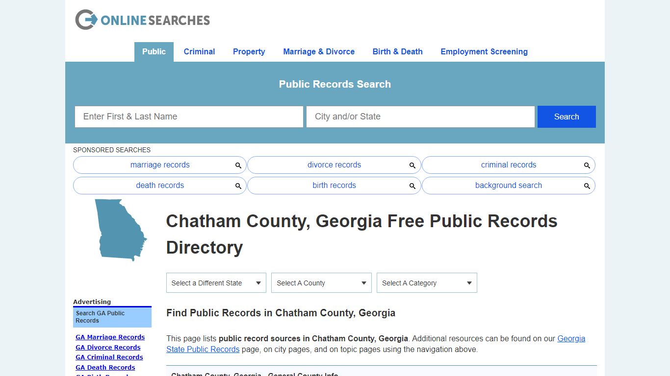 Chatham County, Georgia Public Records Directory