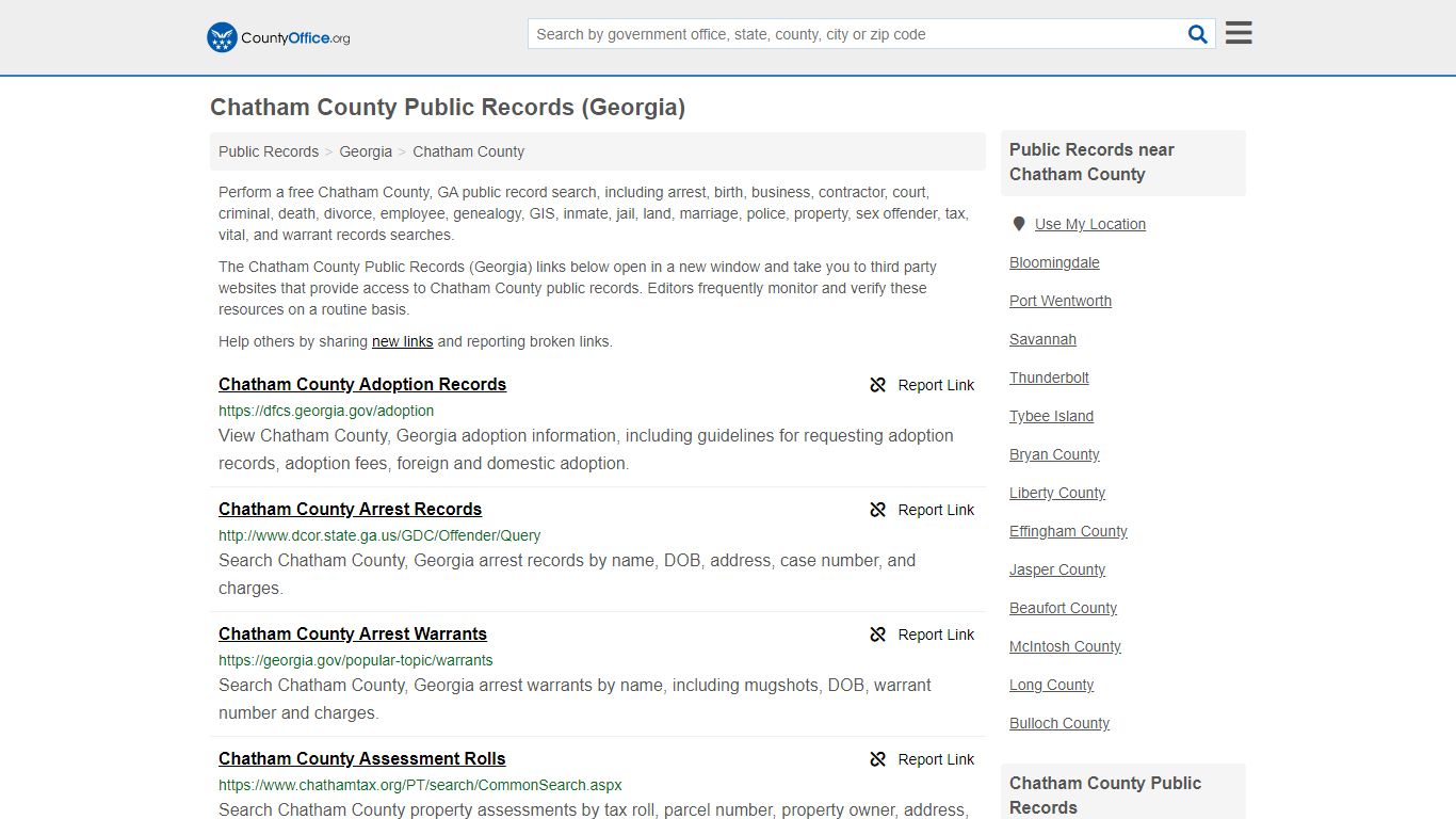 Public Records - Chatham County, GA (Business, Criminal ...